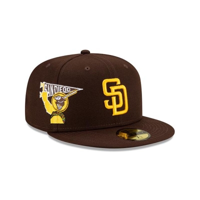 Brown San Diego Padres Hat - New Era MLB City Patch 59FIFTY Fitted Caps USA3714905